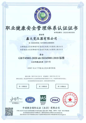 ISO 45001 Occupational Health and Safety Management System Certificate