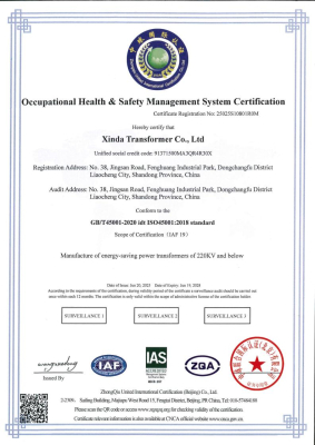 ISO 45001 Occupational Health and Safety Management System Certificate